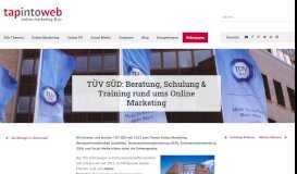 
							         TÜV SÜD: Beratung, Schulung & Training rund ums Online Marketing ...								  
							    