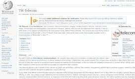 
							         TW Telecom - Wikipedia								  
							    