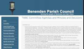 
							         TWBC Committee Agendas and Minutes and Decisions | Benenden ...								  
							    