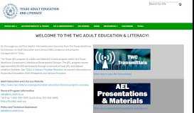 
							         TWC Adult Education and Literacy								  
							    