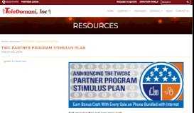 
							         TWC Partner Program Stimulus Plan - TeleDomani								  
							    