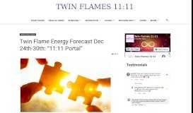 
							         Twin Flame Energy Forecast Dec 24th-30th: “11:11 Portal”								  
							    