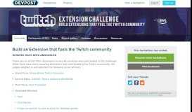 
							         Twitch AWS Extensions Challenge: Build an Extension that fuels the ...								  
							    
