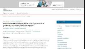 
							         Two-dimensional isobutyl acetate production pathways to improve ...								  
							    