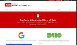 
							         Two-Factor Authentication (2FA) at NC State – Office of Information ...								  
							    
