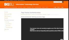 
							         Two Factor Authentication - Bowling Green State University								  
							    