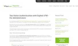 
							         Two Factor Authentication with Sophos UTM - For Users - Fastvue								  
							    