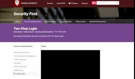 
							         Two-Step Login | Security First - IU UITS - Indiana University								  
							    