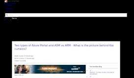 
							         Two types of Azure Portal and ASM vs ARM - What is the picture ...								  
							    