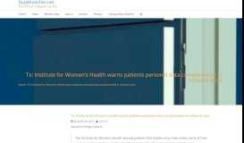 
							         Tx: Institute for Women's Health warns patients personal data ...								  
							    