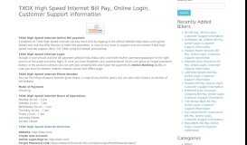 
							         TXOX High Speed Internet Bill Pay, Online Login, Customer Support ...								  
							    
