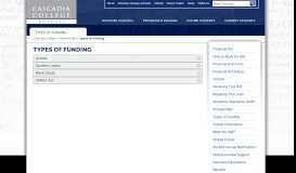 
							         Types of Funding - Cascadia College								  
							    
