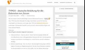 
							         TYPO3 – deutsche Anleitung für die Extension mm_forum | - TYPO3 ...								  
							    