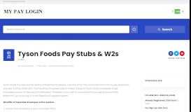 
							         Tyson Foods Pay Stubs & W2s | MY PAY LOGIN								  
							    