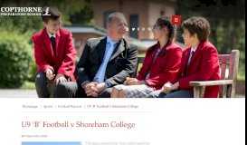 
							         U9 'B' Football v Shoreham College | Copthorne Prep School								  
							    
