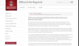 
							         UAConnect - Office of the Registrar - University of Arkansas								  
							    