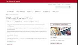 
							         UAGuest Sponsor Portal | Information Technology | University of Arizona								  
							    