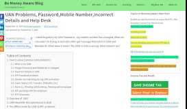 
							         UAN HelpDesk: Solution to Lost Password,Mobile Number,DOB,Name								  
							    