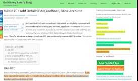 
							         UAN KYC : Add Details PAN,Aadhaar, Bank Account								  
							    