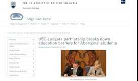 
							         UBC-Langara partnership breaks down education barriers for ...								  
							    