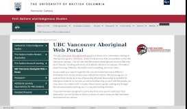 
							         UBC Vancouver Aboriginal Web Portal | First Nations and Indigenous ...								  
							    