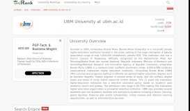 
							         UBM University at ubm.ac.id | Ranking & Review - uniRank								  
							    