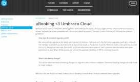 
							         uBooking and Umbraco Cloud								  
							    
