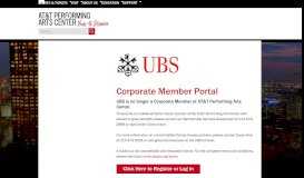 
							         UBS Corporate Member Portal - AT&T Performing Arts Center								  
							    
