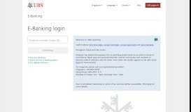 
							         UBS e-banking login | UBS Singapore								  
							    