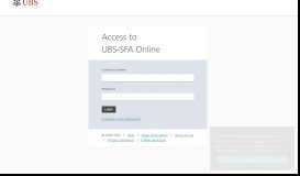 
							         UBS-SFA Online								  
							    