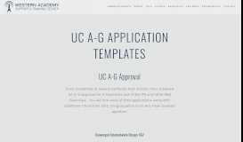 
							         UC-AG Application Templates — Western Academy Support ... - WASTC								  
							    