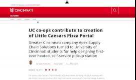 
							         UC co-ops contribute to creation of Little Caesars Pizza Portal								  
							    