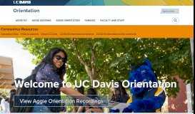 
							         UC Davis Orientation								  
							    