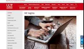 
							         UC logins - Logins | University of Canterbury								  
							    