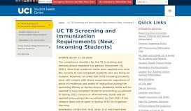 
							         UC TB Screening and Immunization Requirements | UCI Student ...								  
							    