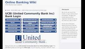 
							         UCBI (United Community Bank Inc) Online Banking Login								  
							    