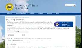 
							         UCC Filing Procedures - WV Secretary of State - WV.gov								  
							    