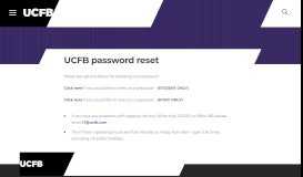 
							         UCFB password reset - UCFB								  
							    
