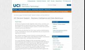 
							         UCI Decision Support – Business Intelligence and Data Warehouse ...								  
							    
