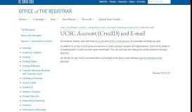 
							         UCSC Account (CruzID) and E-mail - UCSC Registrar								  
							    