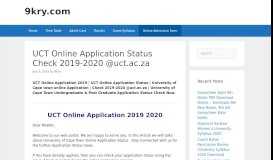 
							         UCT Online Application Status Check 2019-2020 @uct.ac.za - 9kry.com								  
							    