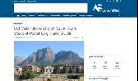 
							         Uct Vula: University of Cape Town Student Portal Login and ...								  
							    