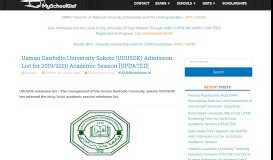 
							         UDUSOK Admission List for 2018/2019 Academic Session ...								  
							    