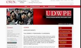 
							         UDWPE | California State University, Northridge								  
							    