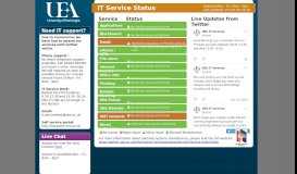 
							         UEA IT Service Status								  
							    