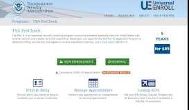 
							         UES - TSA Pre  ® - Universal Enrollment Services - Homeland Security								  
							    