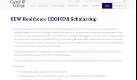 
							         UEW Healthcare EEOICPA Scholarship | Carroll College								  
							    