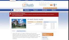 
							         UF Health Shands Hospital | UF Health, University of Florida Health								  
							    