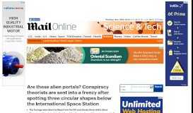 
							         UFO enthusiasts claim shapes below ISS are alien portals | Daily Mail ...								  
							    