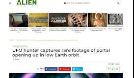 
							         UFO hunter captures rare footage of portal opening up in low Earth orbit								  
							    
